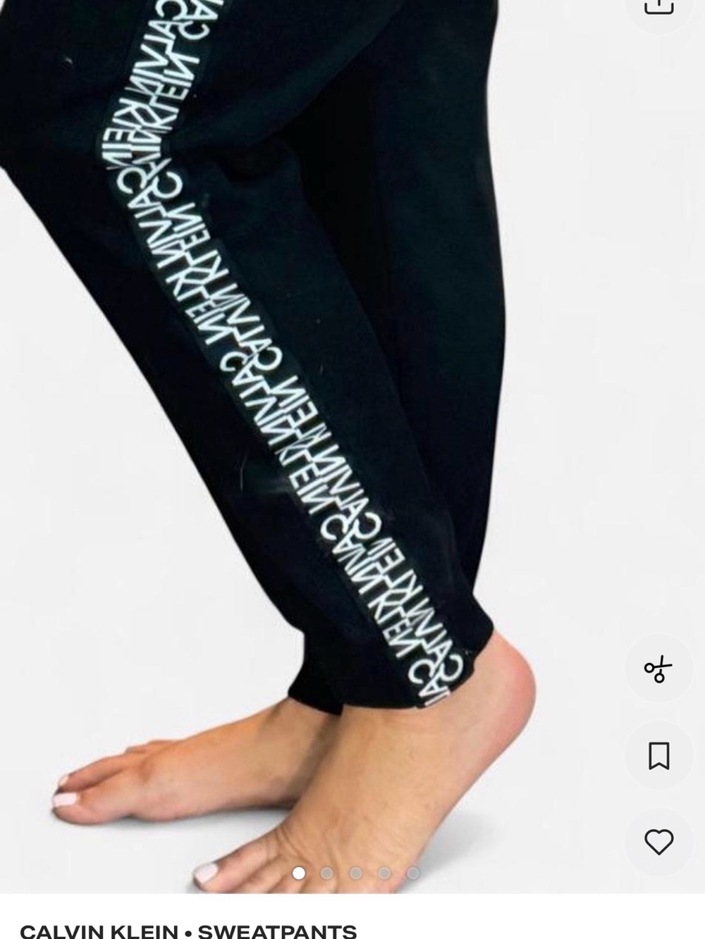 Calvin Klein Black Sweatpants with White Logo Stripe